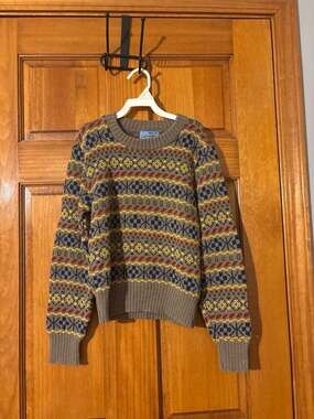 Cut Loose Vintage Fair Isle Geometric Knit Sweater Size M (10-12)